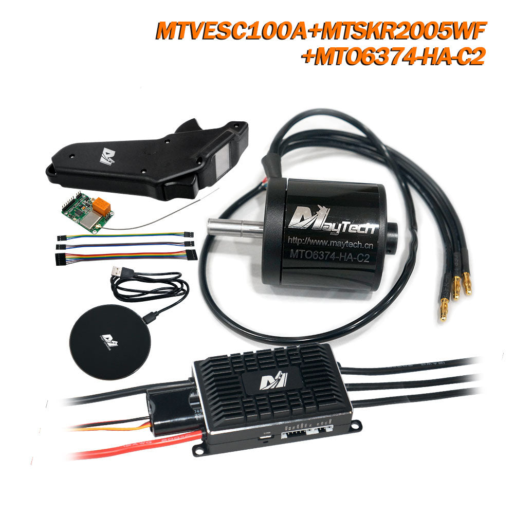 Maytech MTSKR2005WF + SUPERFOC6.8 + 6355/6365/6374/6880 Motor Esk8/Robots Kits IP67 Waterproof Remote