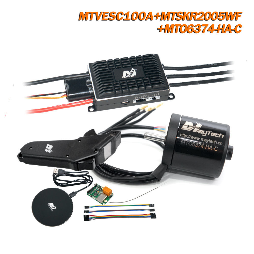 Maytech MTSKR2005WF + SUPERFOC6.8 + 6355/6365/6374/6880 Motor Esk8/Robots Kits IP67 Waterproof Remote