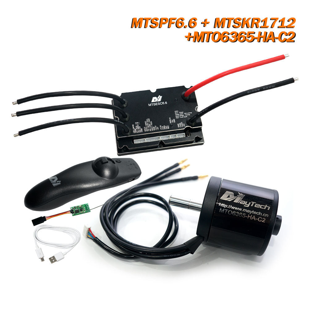 Maytech Cheap Remote MTSKR1712 Comb with V1 200A MTSVESC6.0 Speed Controller with Brushless Motor 6355/6365/6374 DIY Kit for Electric Skateboard/Robotics