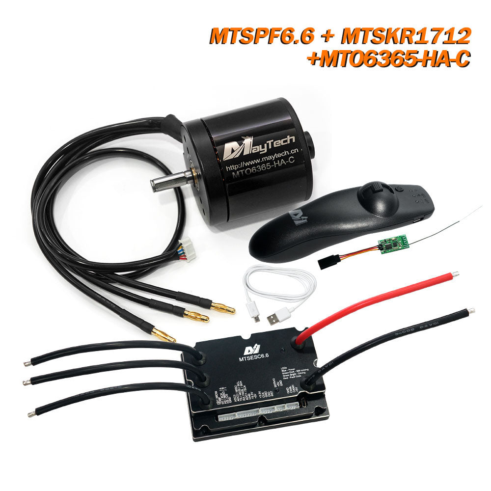 Maytech Cheap Remote MTSKR1712 Comb with V1 200A MTSVESC6.0 Speed Controller with Brushless Motor 6355/6365/6374 DIY Kit for Electric Skateboard/Robotics