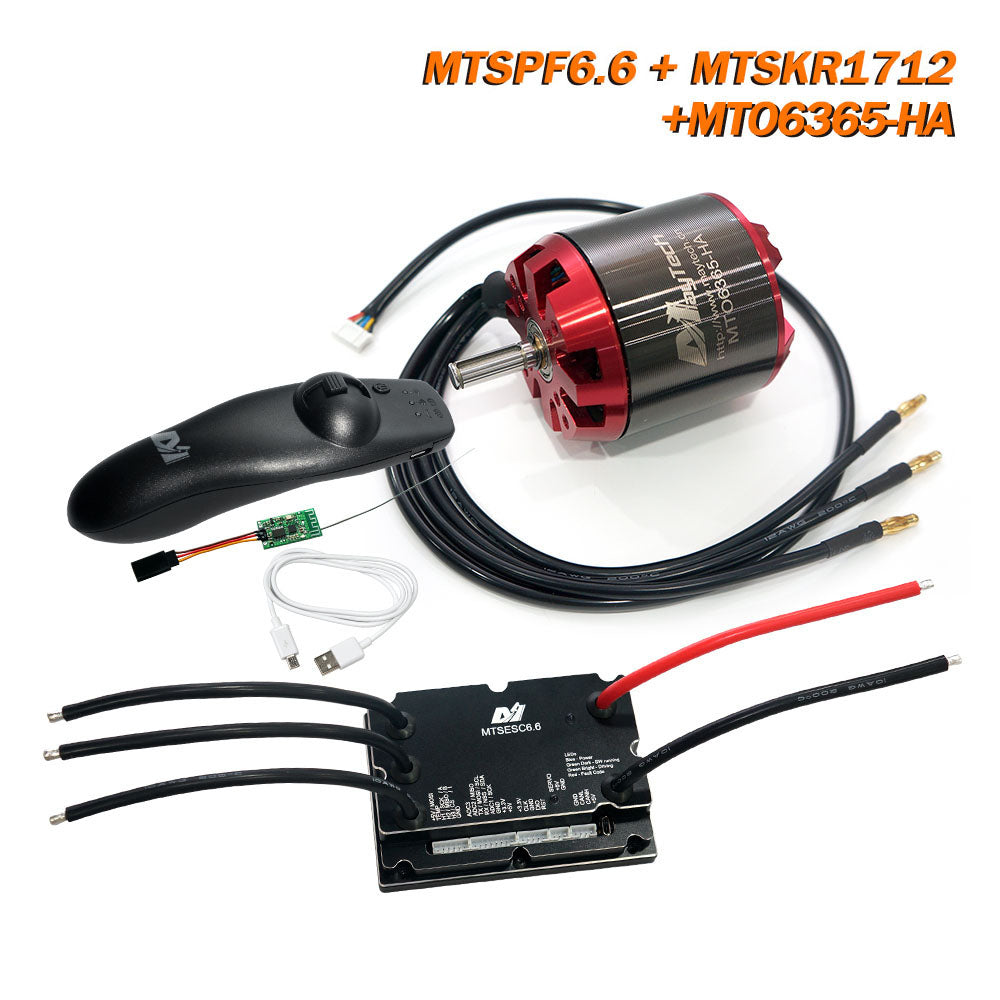Maytech Cheap Remote MTSKR1712 Comb with V1 200A MTSVESC6.0 Speed Controller with Brushless Motor 6355/6365/6374 DIY Kit for Electric Skateboard/Robotics
