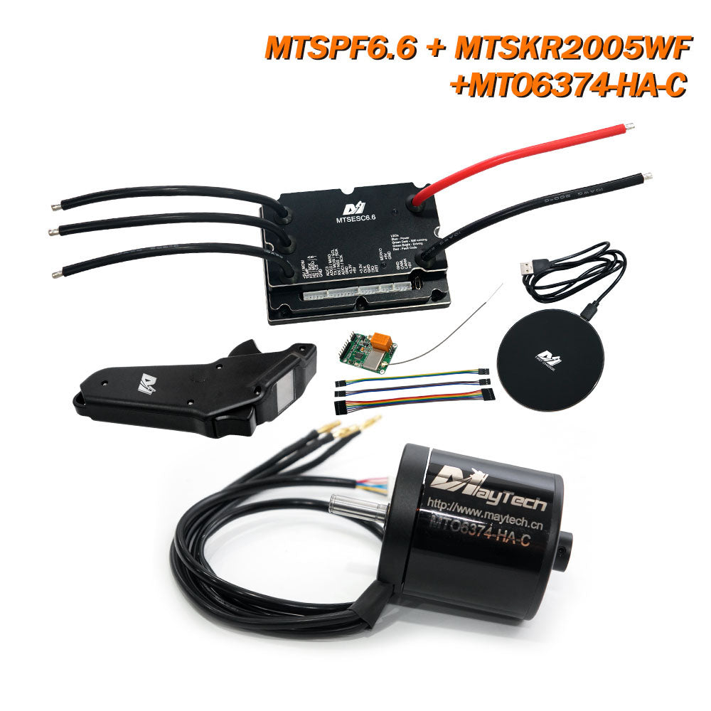 Maytech MTSKR2005WF IP66 Esk8 Waterproof Remote + 200A V6.0 based Controller MTSVESC6.0 + 6355/6365/6374 Brushless Outrunner Motor for Electric Skateboard Mountainboard