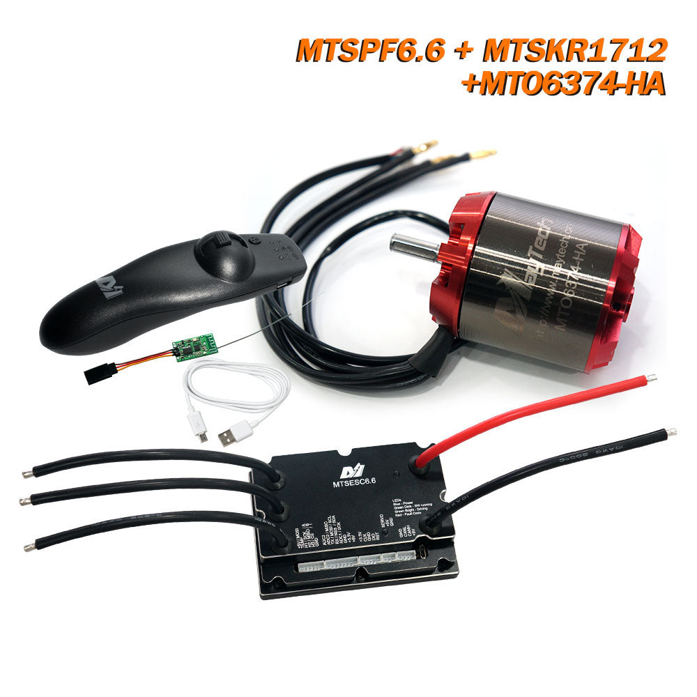 Maytech Cheap Remote MTSKR1712 Comb with V1 200A MTSVESC6.0 Speed Controller with Brushless Motor 6355/6365/6374 DIY Kit for Electric Skateboard/Robotics