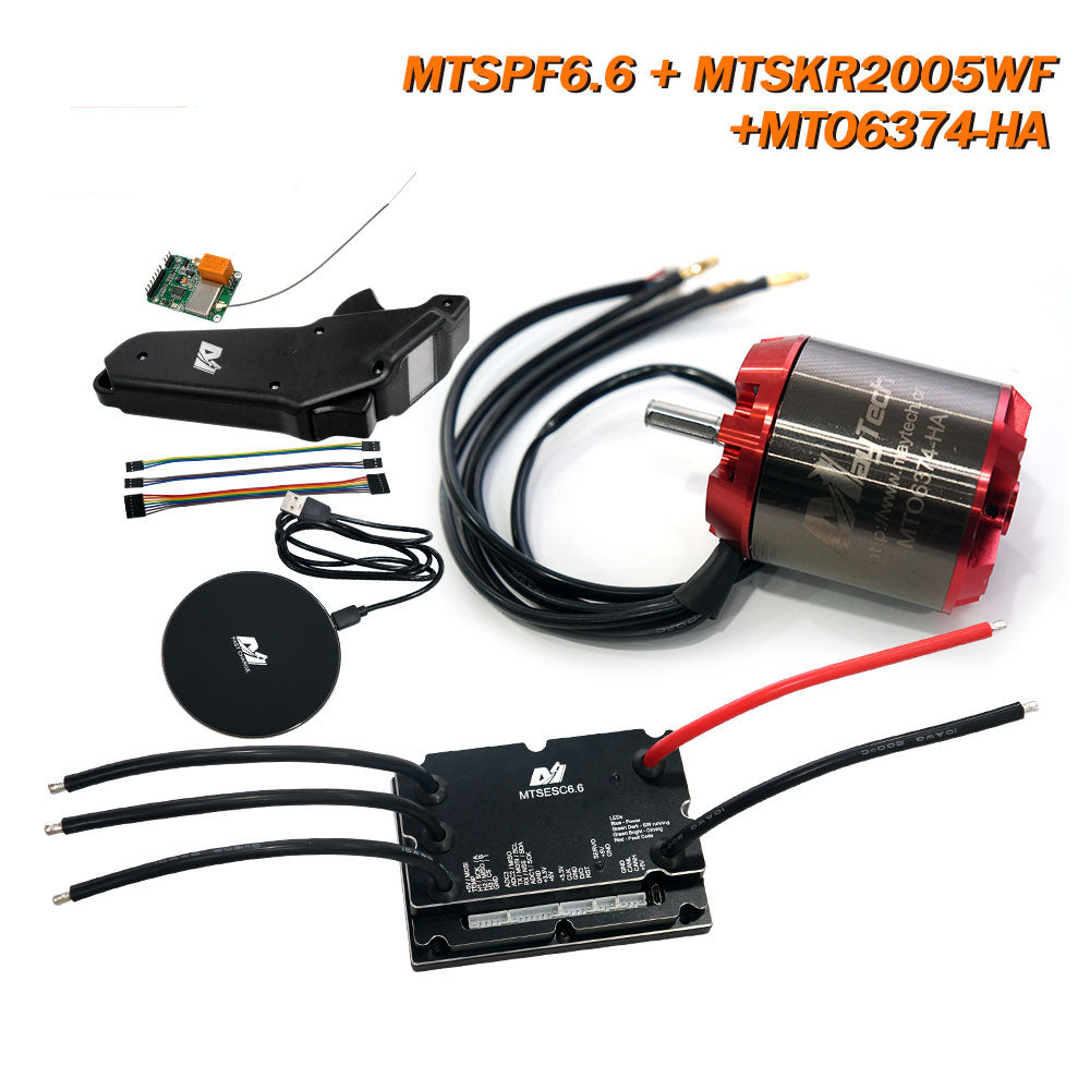Maytech MTSKR2005WF IP66 Esk8 Waterproof Remote + 200A V6.0 based Controller MTSVESC6.0 + 6355/6365/6374 Brushless Outrunner Motor for Electric Skateboard Mountainboard