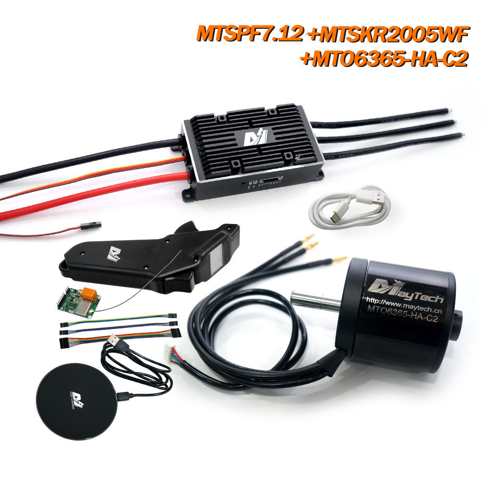 Maytech MTSPF7.12 200A V75_300 based ESC+ 6355/6365/6374 Electric Skaetboard Mountainboard Kit Motor+MTSKR2005WF remote controller+ SuperESC + Remote