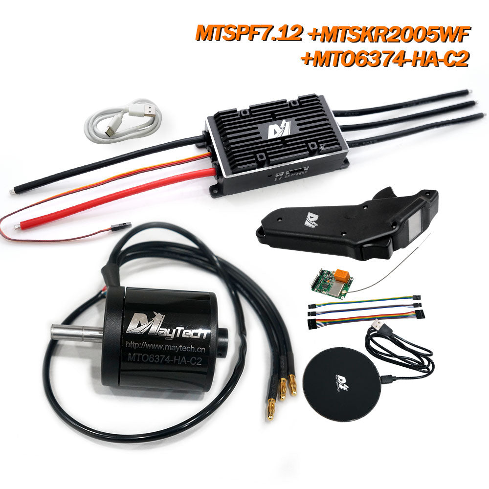 Maytech MTSPF7.12 200A V75_300 based ESC+ 6355/6365/6374 Electric Skaetboard Mountainboard Kit Motor+MTSKR2005WF remote controller+ SuperESC + Remote
