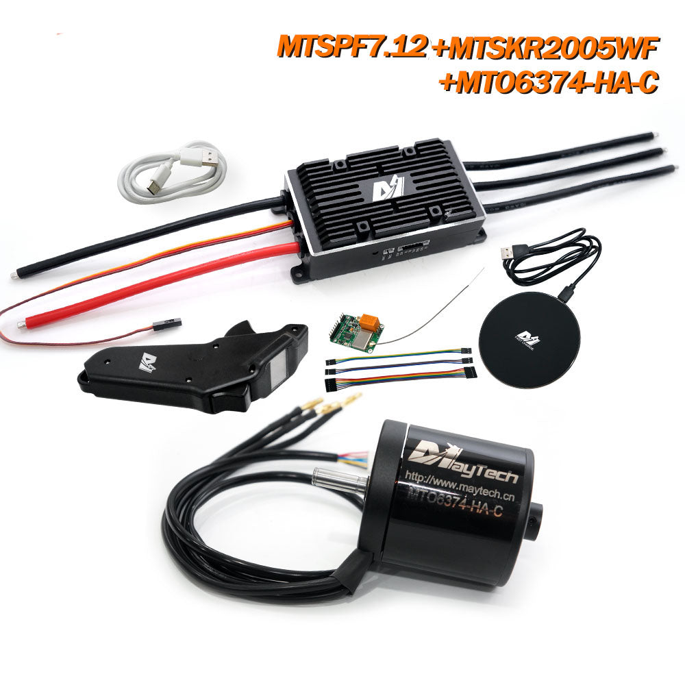 Maytech MTSPF7.12 200A V75_300 based ESC+ 6355/6365/6374 Electric Skaetboard Mountainboard Kit Motor+MTSKR2005WF remote controller+ SuperESC + Remote