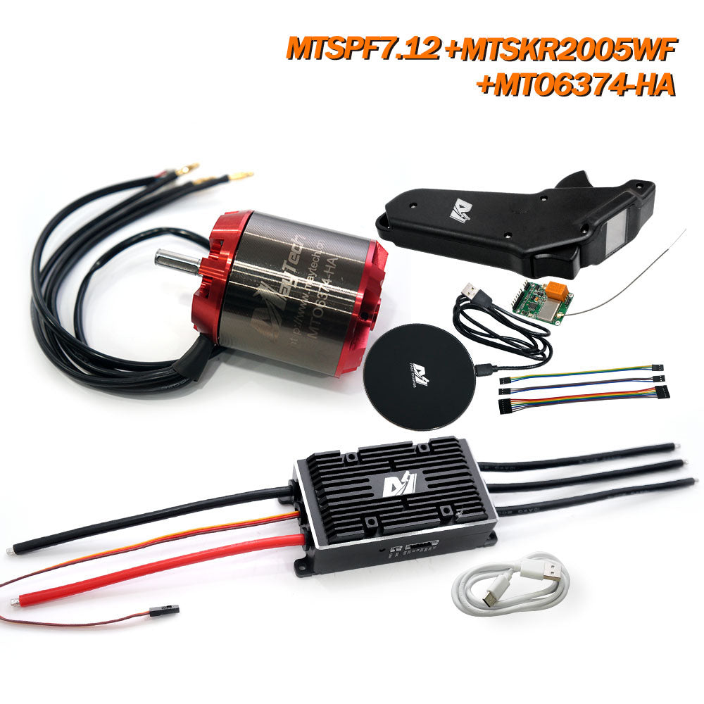 Maytech MTSPF7.12 200A V75_300 based ESC+ 6355/6365/6374 Electric Skaetboard Mountainboard Kit Motor+MTSKR2005WF remote controller+ SuperESC + Remote