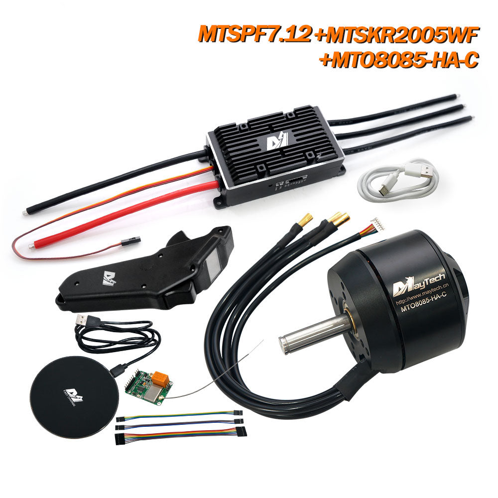 Maytech MTSPF7.12 high current 200A vesctool Compatible motor controller+ 6396 6880 8085 Motor + MTSKR1712 MTSKR1905WF Remote Electric Skateboard Mounatinboard Comb
