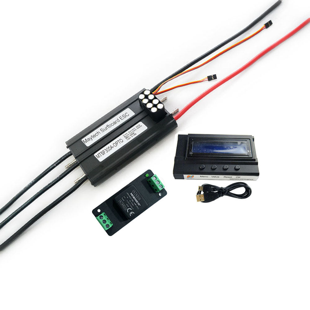 Maytech Esurf Efoil Kit with 18.8KW Waterproof / Watercooled 120116 Motor + Watercooed 300A ESC with Progcard UBEC + MTSKR1905WF IP67 Waterproof Remote+ Water Pump+ 300A 80V Antispark Switch