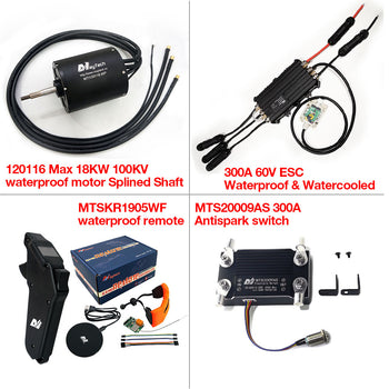 Maytech Fully Waterproof Esurf/Boat Kit MTI120116-WP+MTSF300A-WP+MTSKR1905WF+Water Pump Set+MTS2009AS 300A 80V Anti-spark Switch