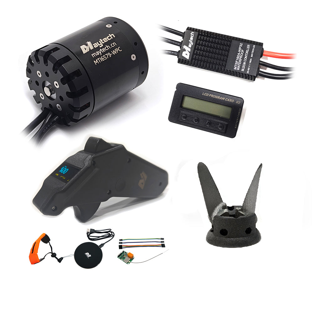 Foil Boost Pro Kit Up to 41kg Thrust Waterproof Efoil Assists System 6579 Motor + 160A ESC + V3.0 Remote for Esurf Electric Kayak Thruster Tow Boogie Foil
