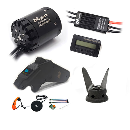 Foil Boost Pro Kit Up to 41kg Thrust Waterproof Efoil Assists System 6579 Motor + 160A ESC + V3.0 Remote for Esurf Electric Kayak Thruster Tow Boogie Foil