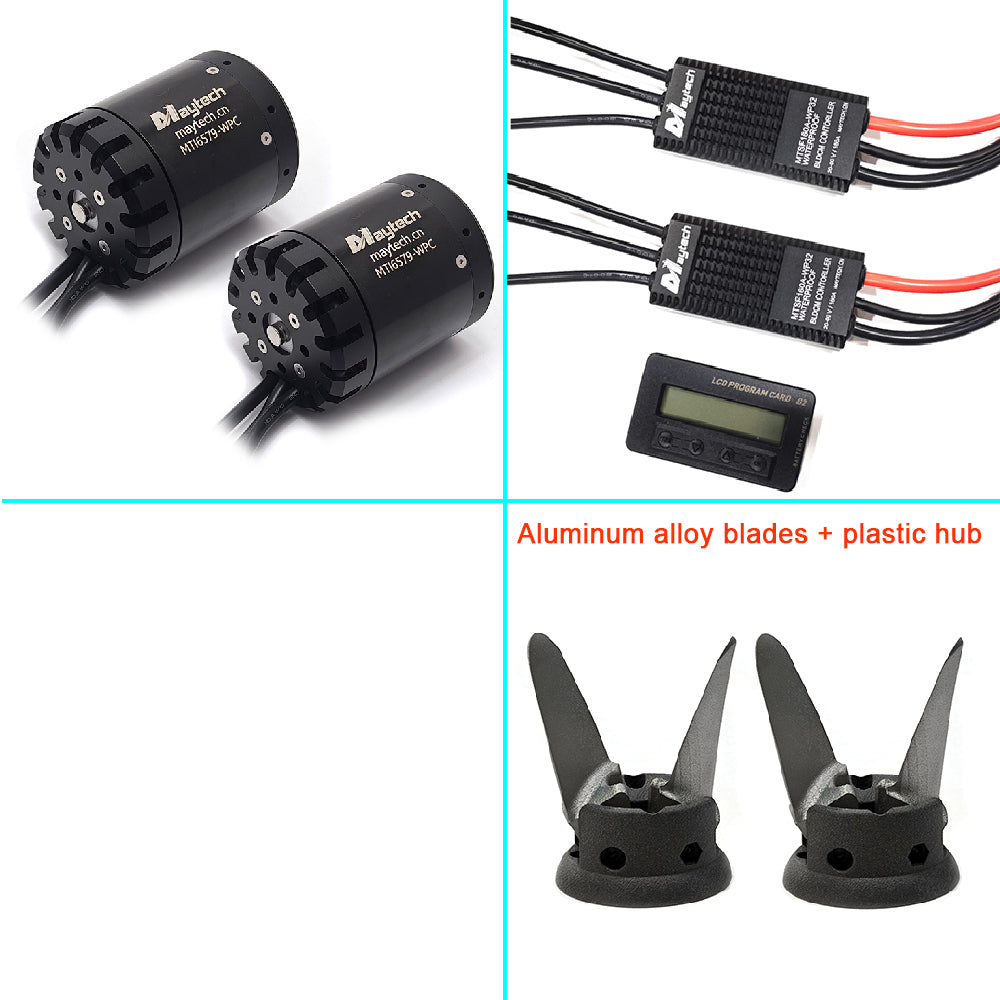 Foil Boost Pro Kit Up to 41kg Thrust Waterproof Efoil Assists System 6579 Motor + 160A ESC + V3.0 Remote for Esurf Electric Kayak Thruster Tow Boogie Foil