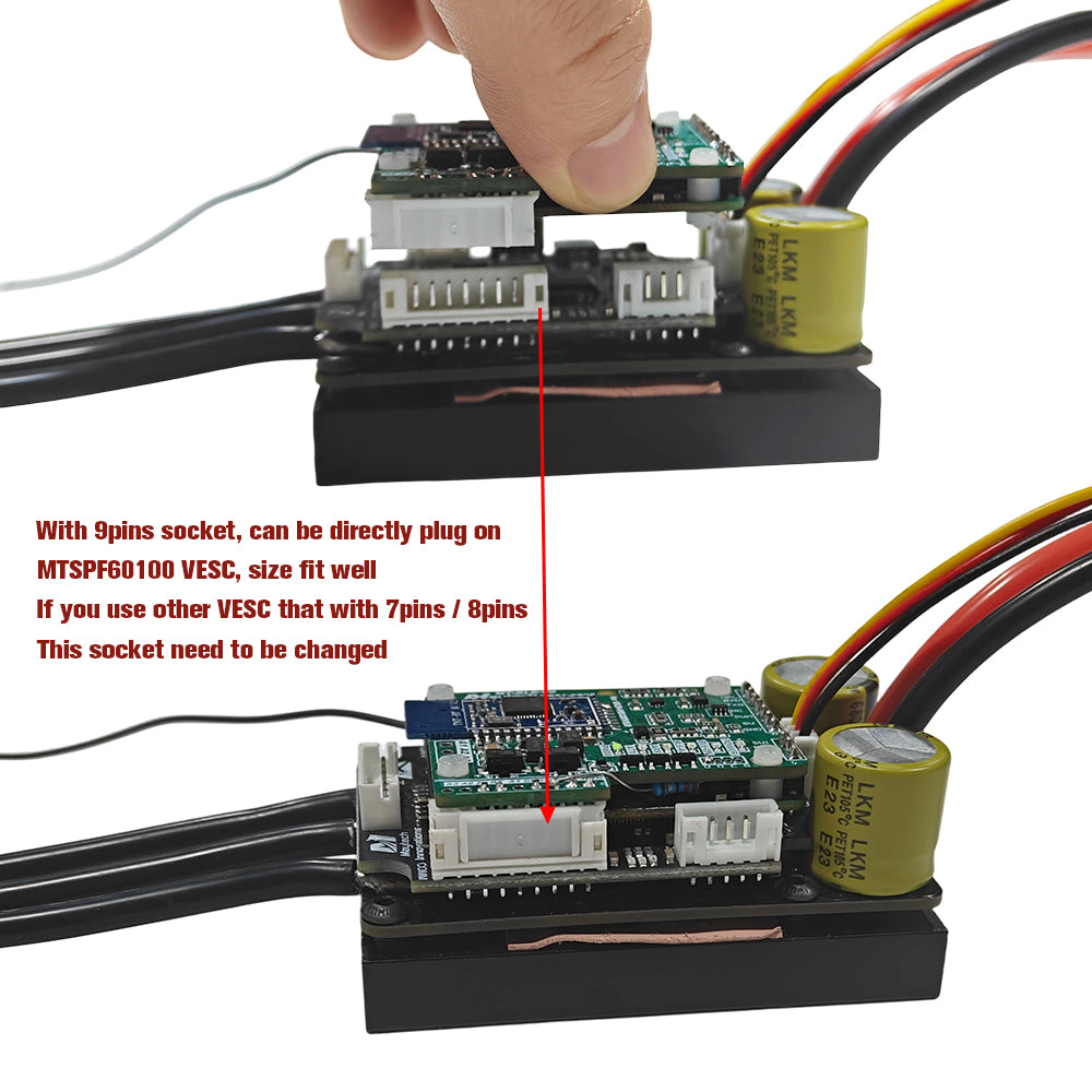 Maytech V8.2 BLE Unit with MTSRR1905WF Receiver + V3 MTSKR1905WF Remote + 60100 VESC for Foil Assist Esk8 Tiny Size