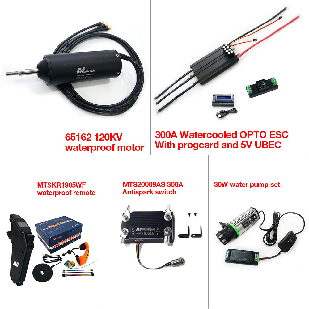 In Stock Maytech Efoil Kit Fully Waterproof 65162 Motor MTSKR1905WF remote with Watercooled 300A ESC 12V 30W Water Pump and 300A 80V Antispark Switch