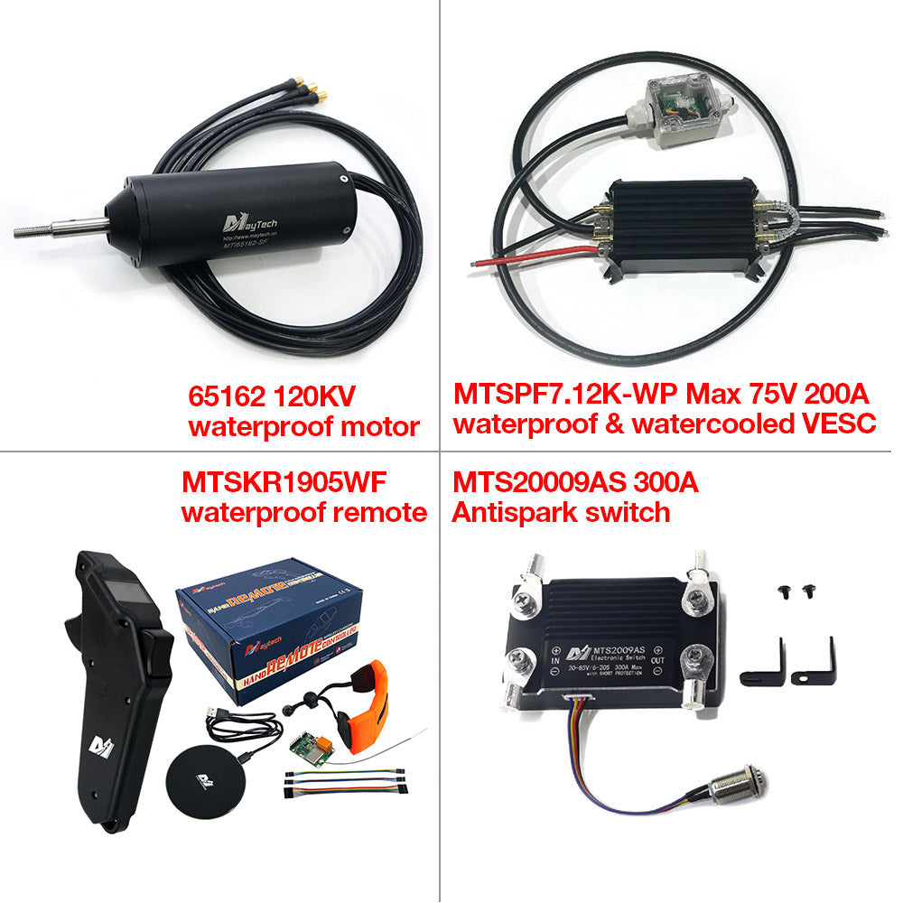 In Stock DIY Waterproof Efoil Kit with Maytech 65162 Motor + 200A VESC Max 75V + 1905WF Remote + 300A Antispark Switch + Water Pump