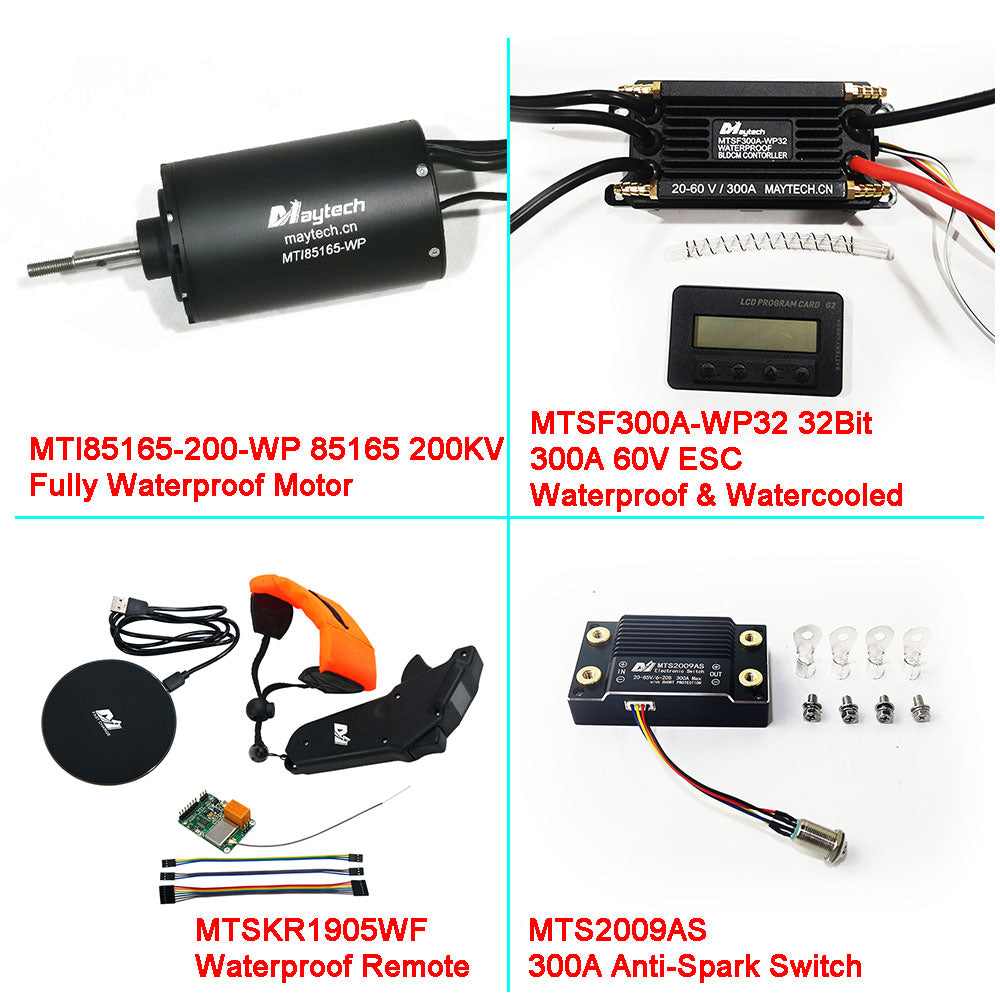 Waterproof Esurf/ Efoil Kit 85165 Motor + 300A 32Bit ESC+ MTSKR1905WF Remote + 300A 85V Switch + Water Pump