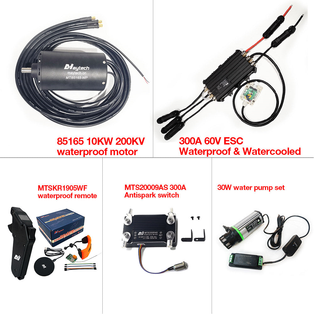 Waterproof Esurf/ Efoil Kit 85165 Motor + 300A ESC+ MTSKR1905WF Remote + 300A 85V Switch + Water Pump