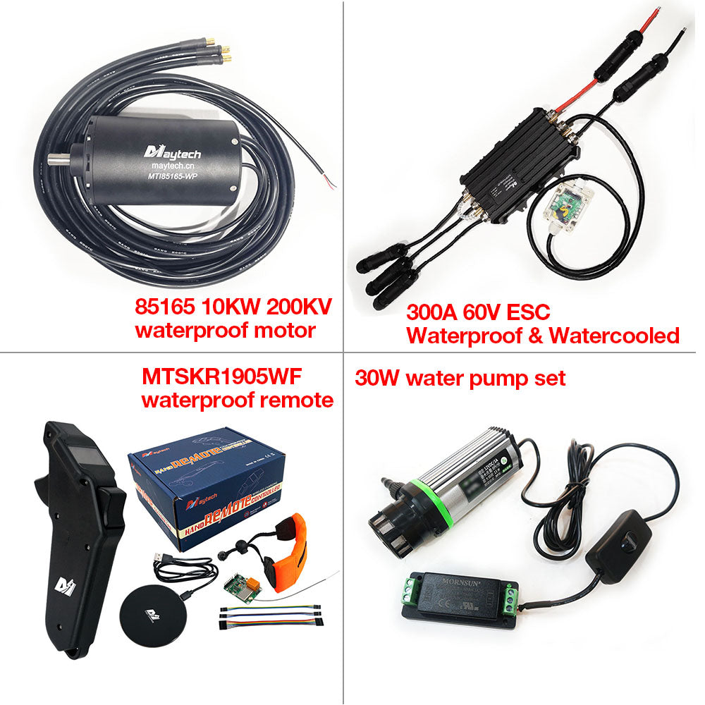 Waterproof Esurf/ Efoil Kit 85165 Motor + 300A ESC+ MTSKR1905WF Remote + 300A 85V Switch + Water Pump