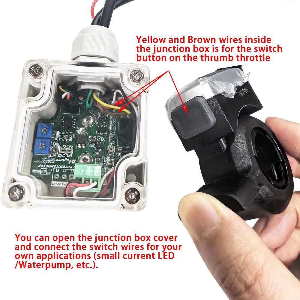 Maytech Thumb Throttle PWM / Analog Signal for Electric Motorcycle Ebike Boat Jetski