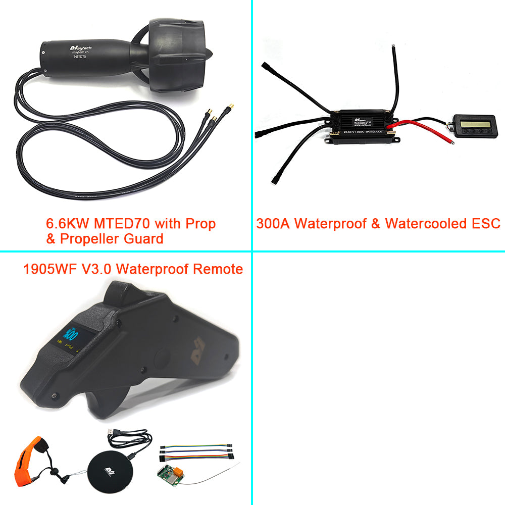 IP68 Waterproof Efoil Kit with 6.6KW Motor + 300A ESC + MTSKR1905WF V3 Remote