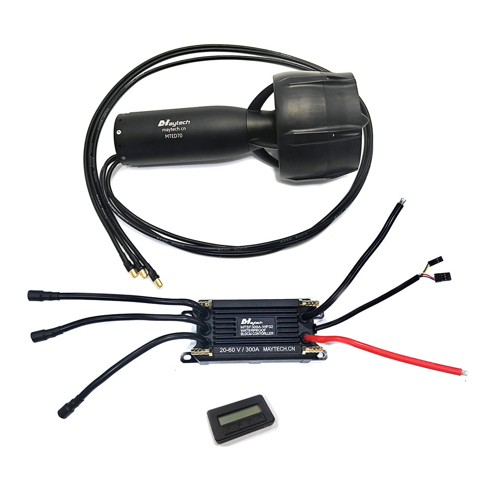 Maytech New Motor MTED70 Waterproof Motor with Nylon Carbon Fiber Propeller and Prop Guard for Eoil / Tow Boogie / Thruster / Jet Propulsion / Underwater Scooter