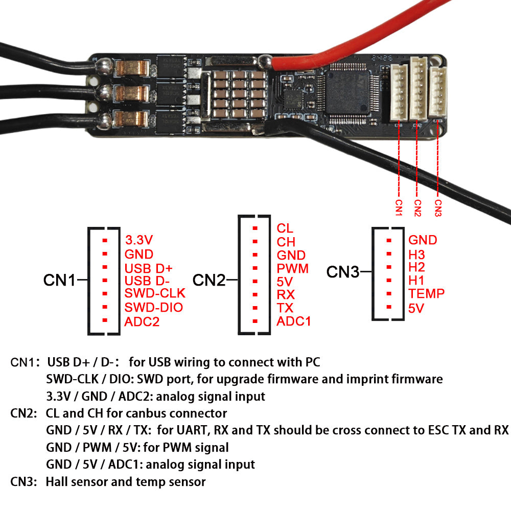 MTSPF6.0M 22g Mini VESC Super Light 12S 50V V6 based 30A Speed Controller SUPERFOC ESC
