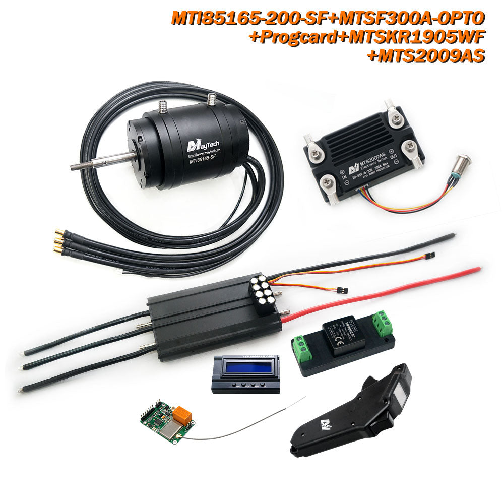In Stock Maytech Esurf Efoil Kit with Waterproof / Watercooled 85165 Motor + Watercooled 300A ESC with Progcard UBEC + MTSKR1905WF IP67 Waterproof Remote With 12V Water Pump Set 300A 80V Anti-spark Switch