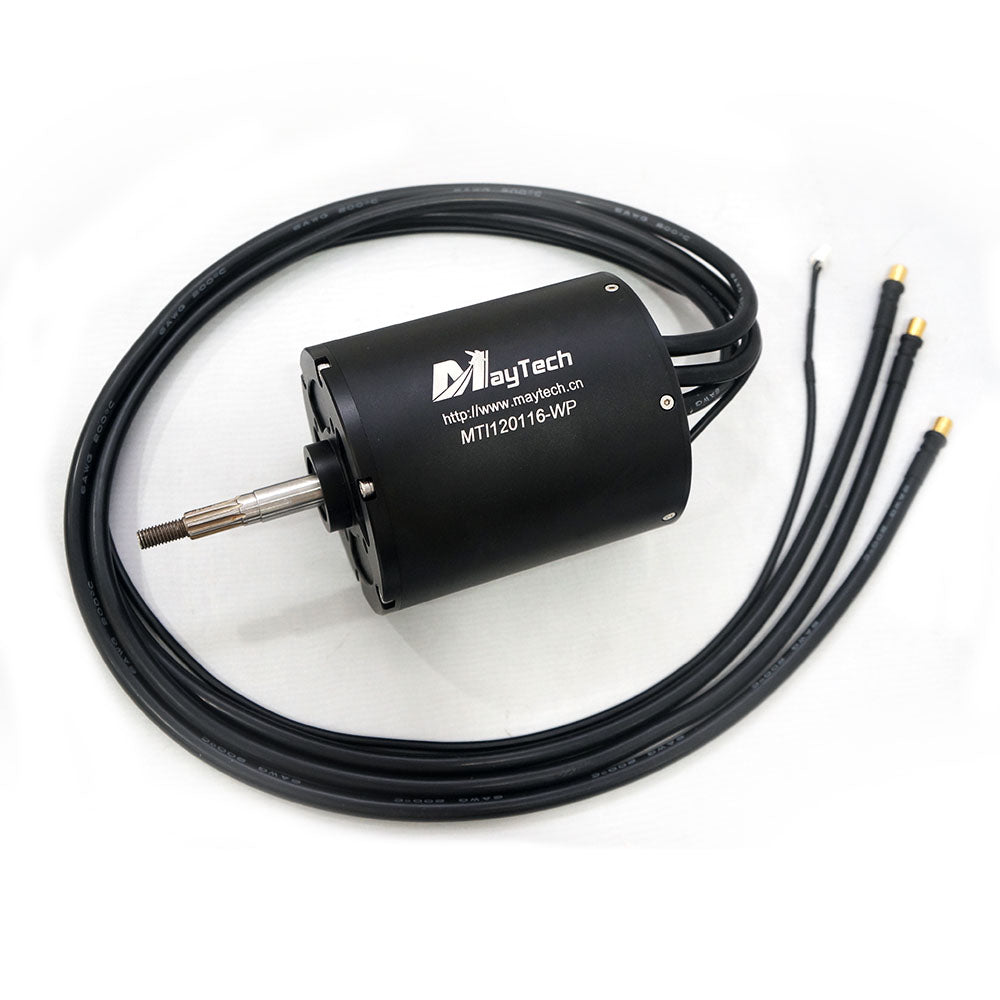 Maytech Machine Maytech Waterproof 18KW Brushless DC Motor 120116 100KV Splined Shaft ...