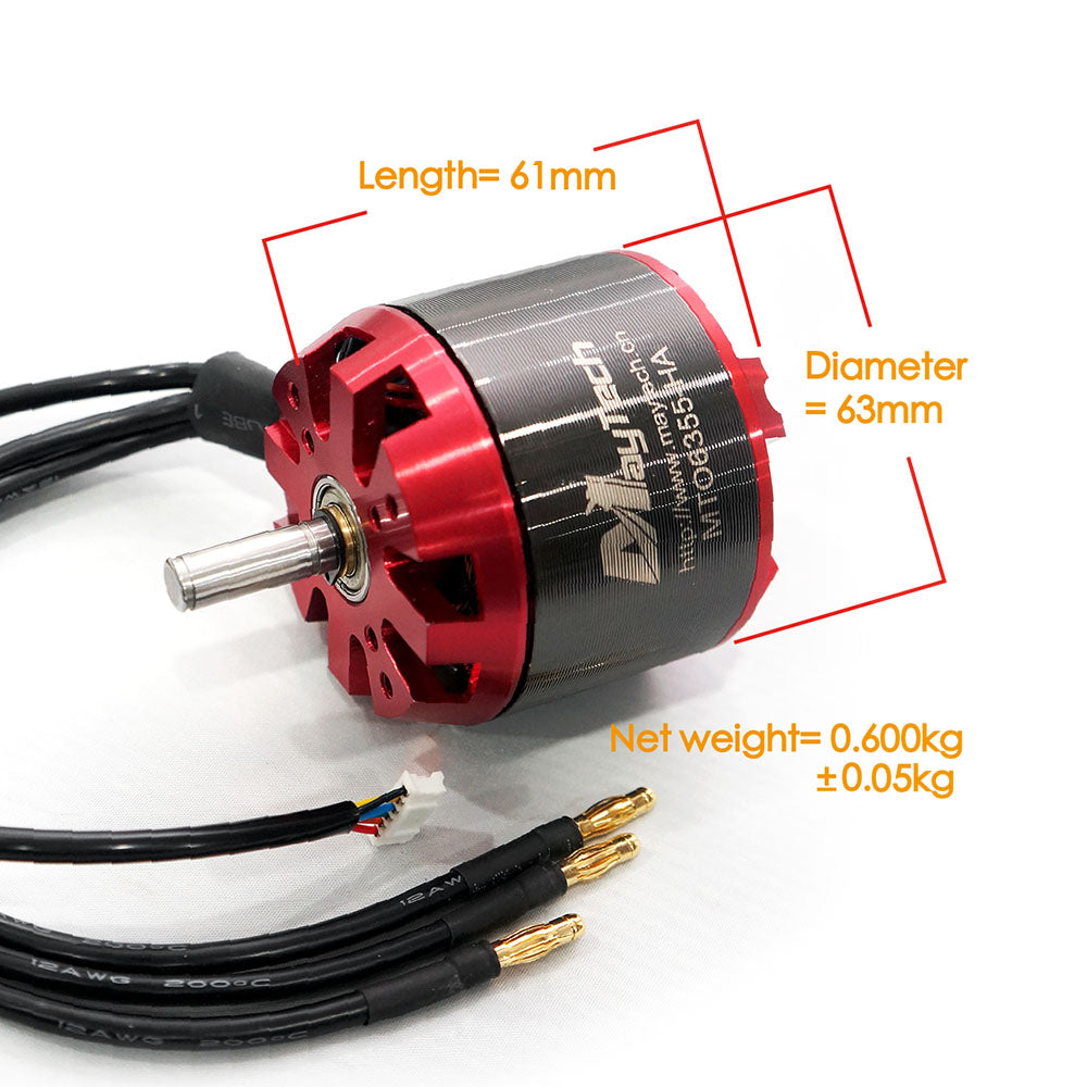 In Stock Brushless 6355 Unsealed Motor 8mm Shaft Sensored 170KV