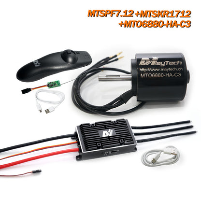 Maytech MTSPF7.12 high current 200A vesctool Compatible motor controller+ 6396 6880 8085 Motor + MTSKR1712 MTSKR1905WF Remote Electric Skateboard Mounatinboard Comb
